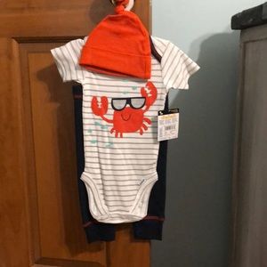 Gerber 3-6 Mo Onesie Crab Outfit